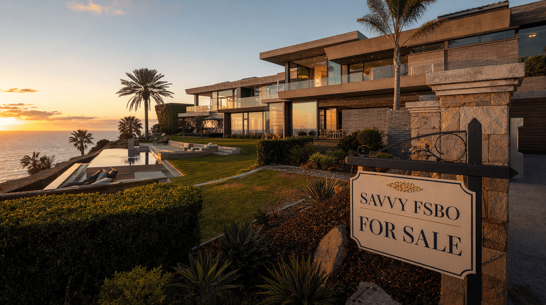 Oceanfront residence at dusk
